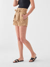 Chaser Linen French Terry Raw Edge Ruffle Short