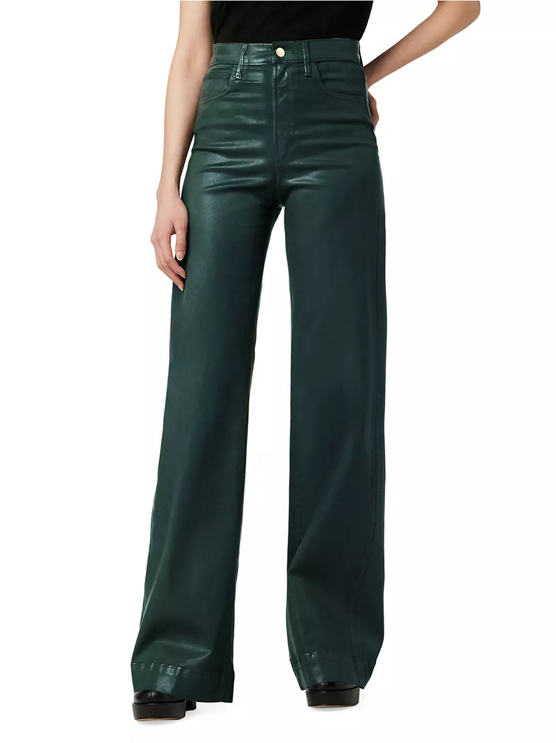 Joe's Jeans The Mia High-Rise Coated Wide-Leg Jeans