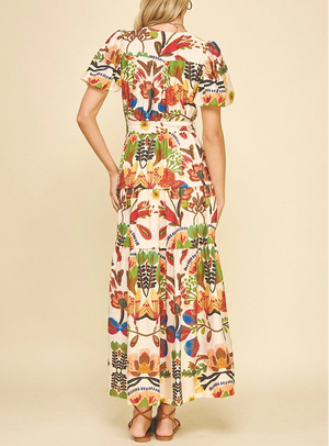 PINCH Floral Print Tiered Maxi Dress