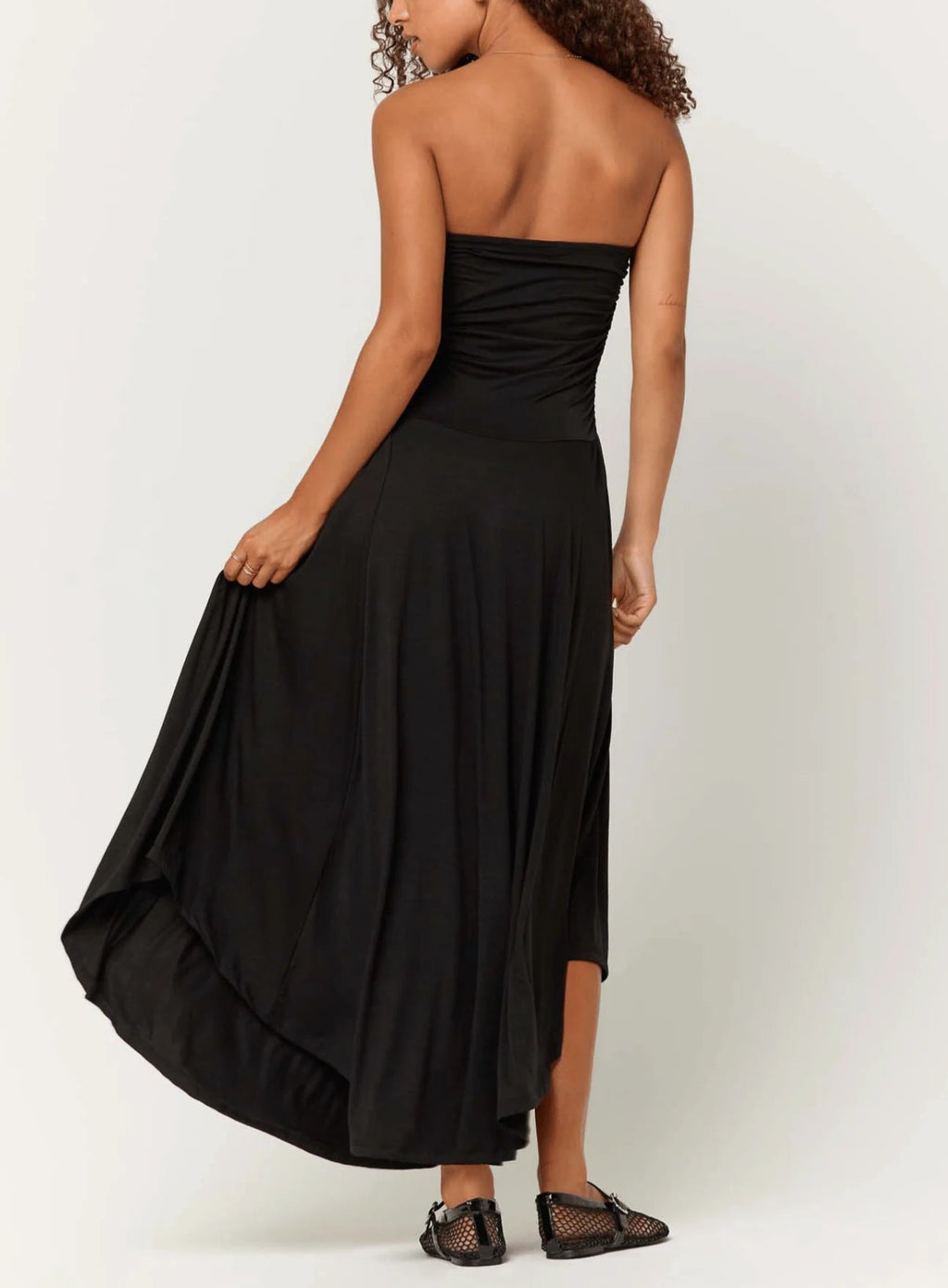 Project Social T Goddess Strapless Shirred Dress