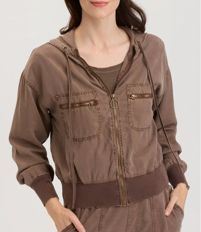 XCVI/Wearables Karney Distressed Bomber