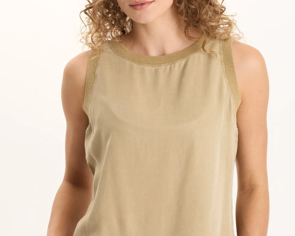 XCVI/Wearables Katrine Soft Twill Elevated Tank Top