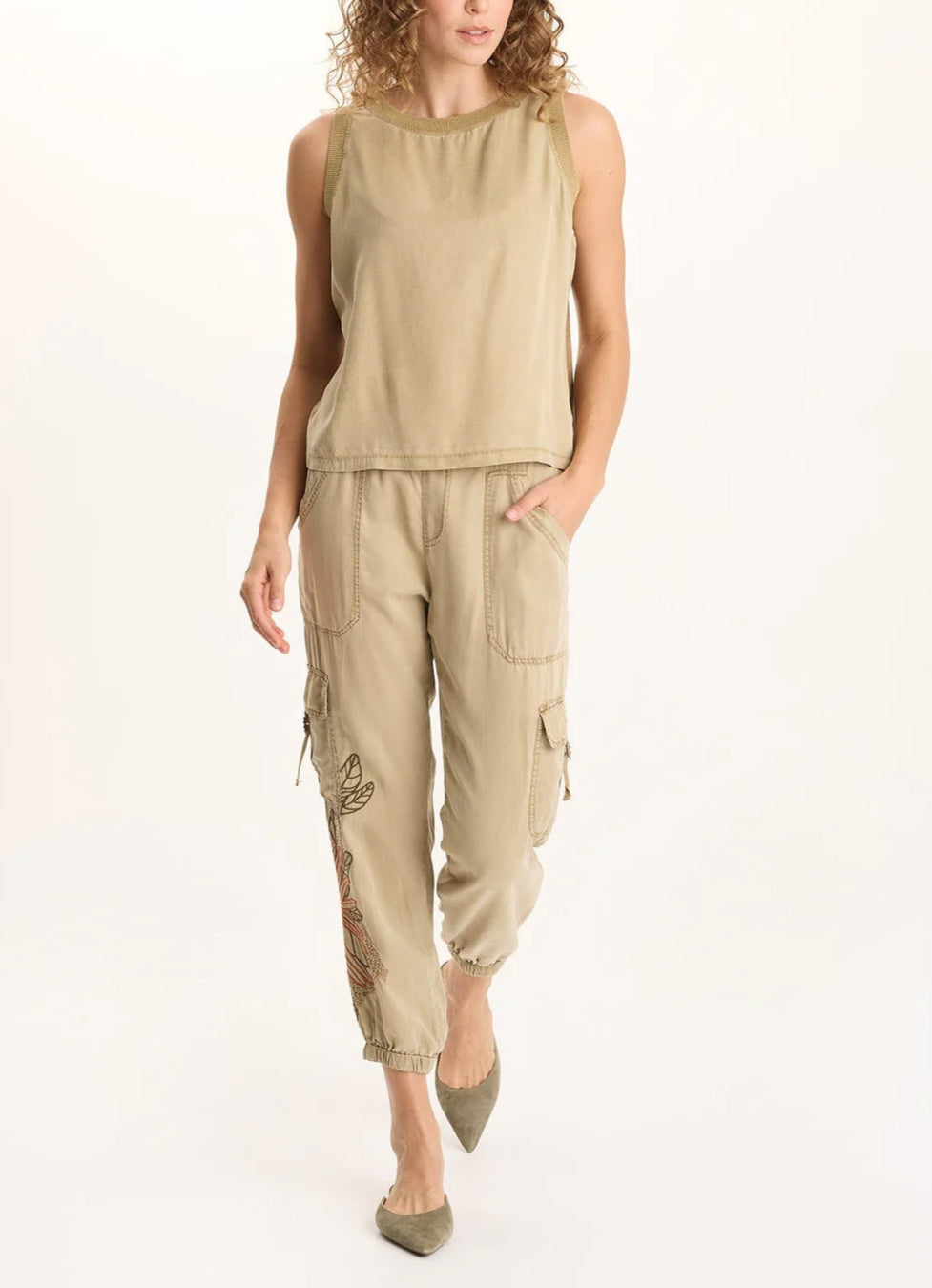 XCVI/Wearables Katrine Soft Twill Elevated Tank Top