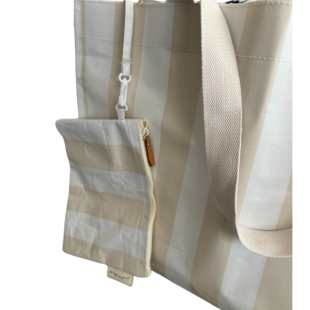 Local Beach Thick StripeXL Day Bag with Matching Removable Pouch