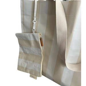 Local Beach Thick StripeXL Day Bag with Matching Removable Pouch