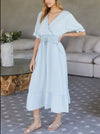 Milio Milano Italian Viscose Smocked Ruffle Dress