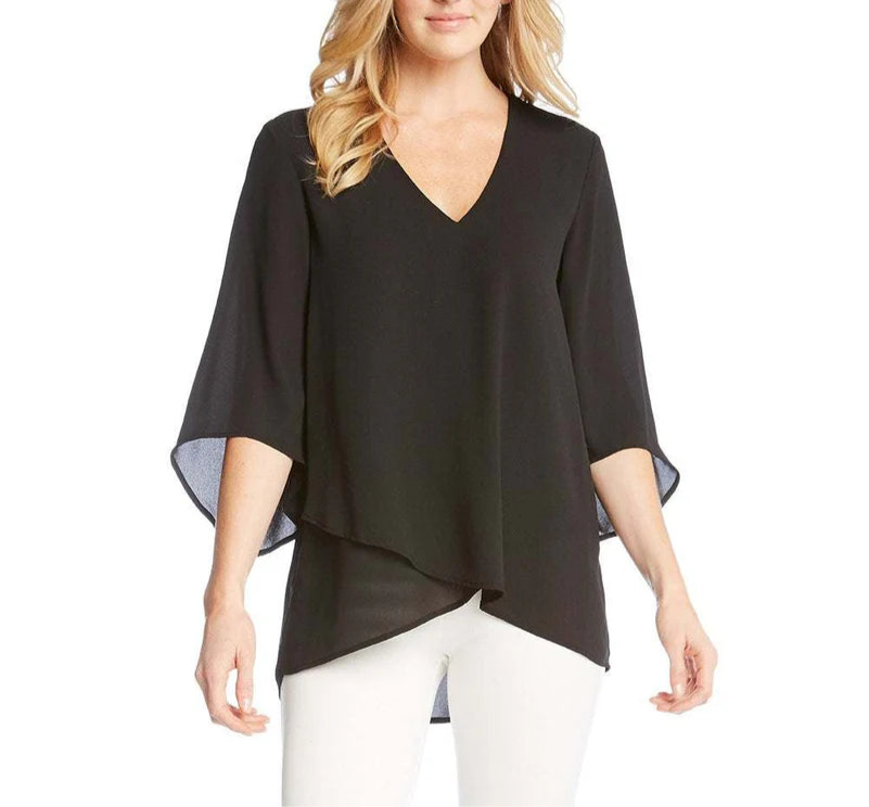 Karen Kane Bracelet Sleeve Asymmetrical Top