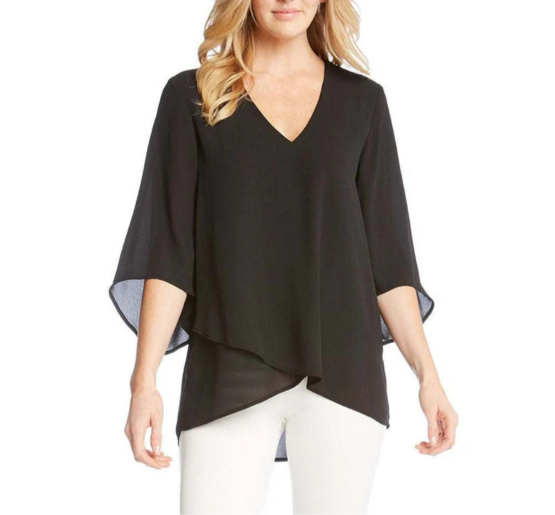 Karen Kane Bracelet Sleeve Asymmetrical Top