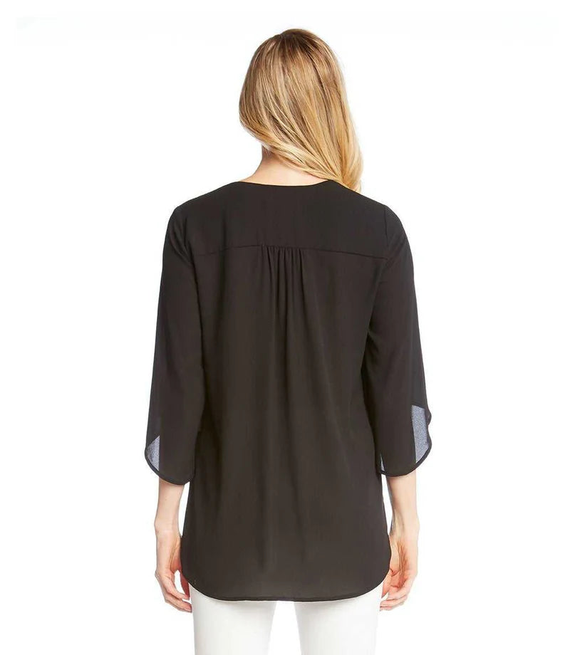 Karen Kane Bracelet Sleeve Asymmetrical Top