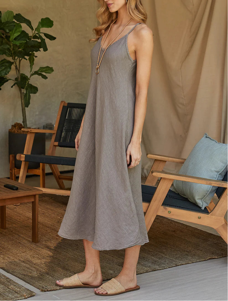 Milio Milano Italian Linen Maxi Slip Dress