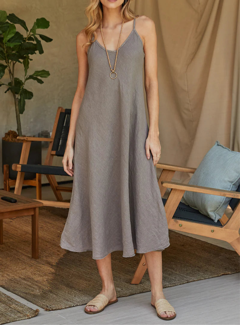 Milio Milano Italian Linen Maxi Slip Dress