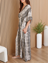 Milio Milano Snake V-Neck Dolman Maxi Dress