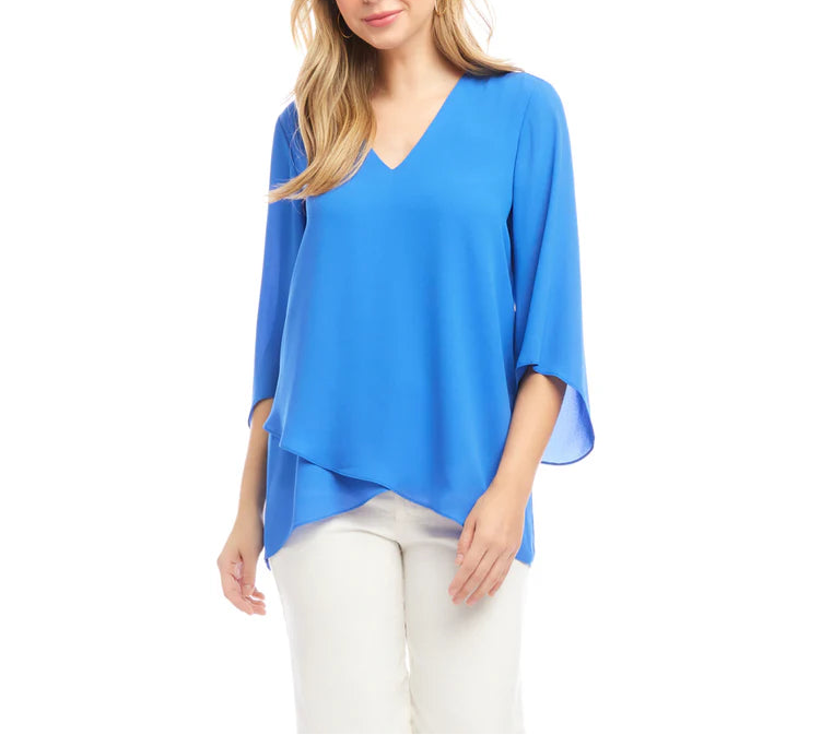 Karen Kane Bracelet Sleeve Asymmetrical Top