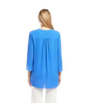 Karen Kane Bracelet Sleeve Asymmetrical Top