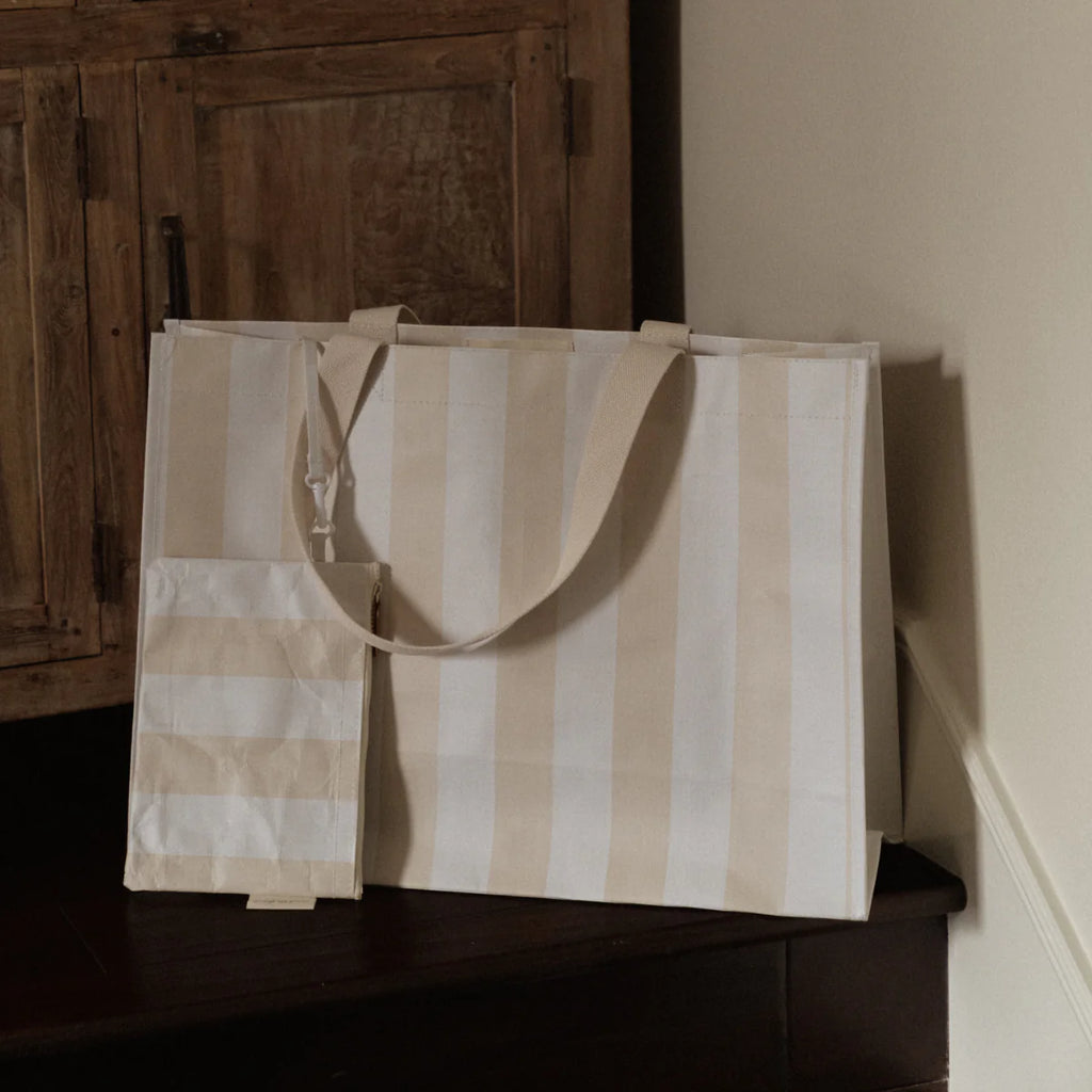 Local Beach Thick StripeXL Day Bag with Matching Removable Pouch