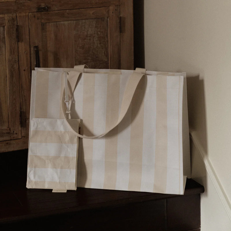 Local Beach Thick StripeXL Day Bag with Matching Removable Pouch