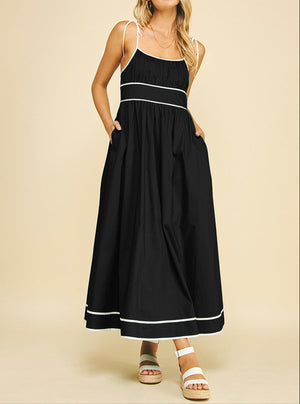 PINCH Contrast Strap Maxi Dress