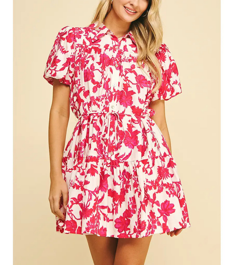 PINCH Floral Printed Button Down Dress