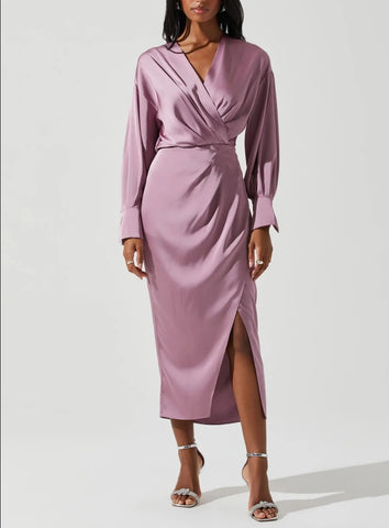 Milio Milano Linen Midi Twist Front S/S Dress