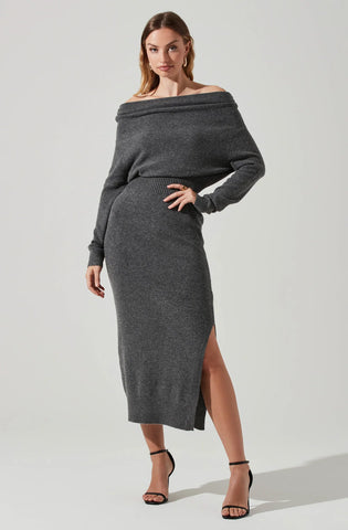 One Shoulder Knit Statement Dress