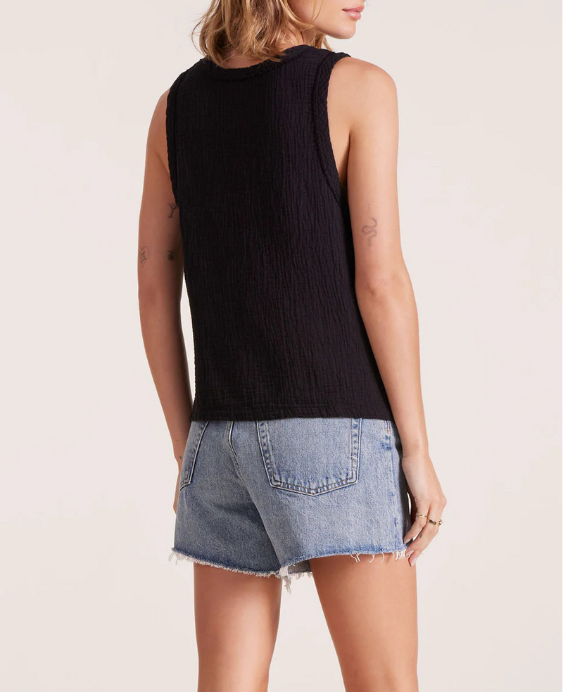 bobi V-Neck Raw Edge Tank