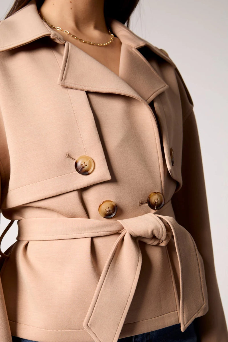 Blue Revival Charli Cropped Scuba Trench