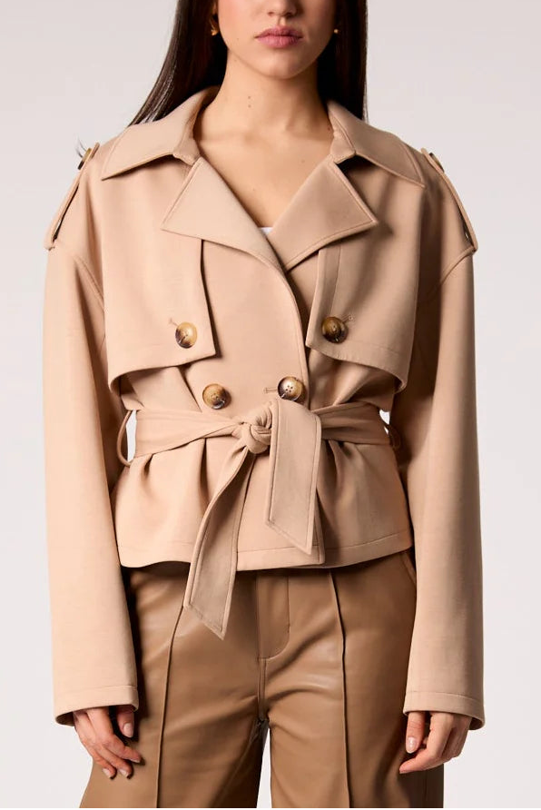 Blue Revival Charli Cropped Scuba Trench