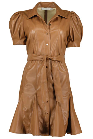 Drew Amy Vegan Leather Tiered Dress