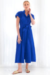 Milio Milano Linen Midi Twist Front S/S Dress