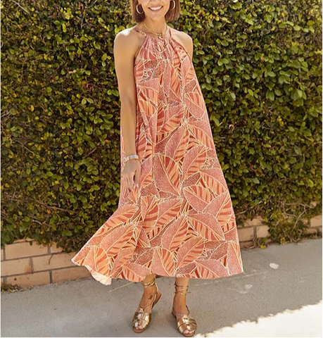 Milio Milano Linen Midi Twist Front S/S Dress