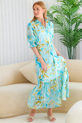 Milio Milano Linen Midi Twist Front S/S Dress