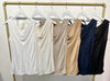 Milio Milano Silky Mixed Media Cowl Front Tank
