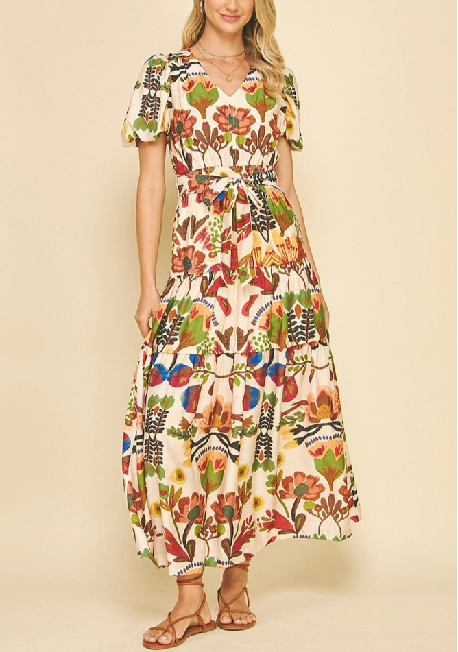 PINCH Floral Print Tiered Maxi Dress Jules&JC PINCH Floral Print Tiered Maxi Dress Jules&JC