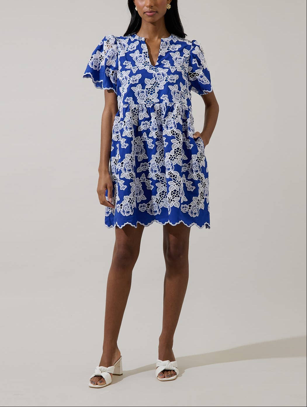 Sherla Embroidered Shift Mini Dress – Jules&JC