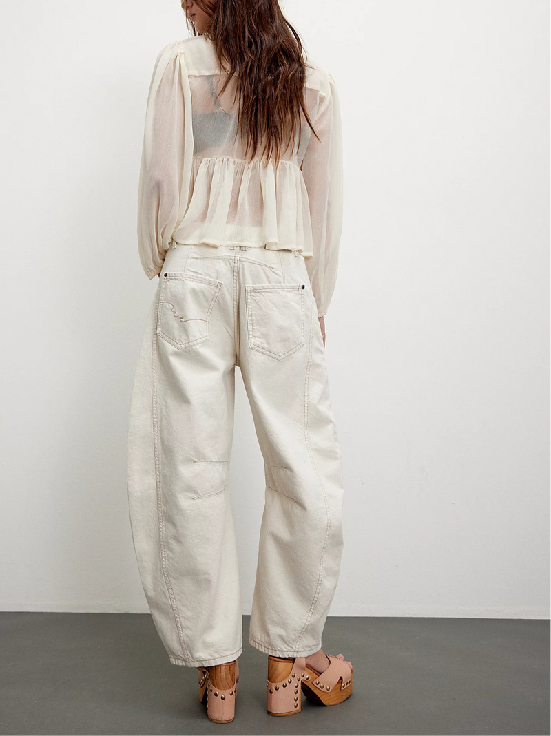 Free People WTF Good Luck Mid Rise Barrel Jeans