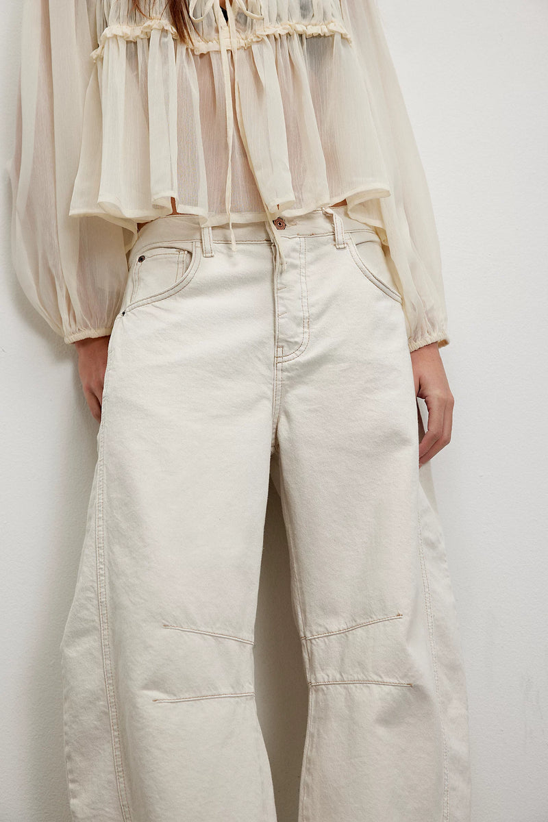 Free People WTF Good Luck Mid Rise Barrel Jeans