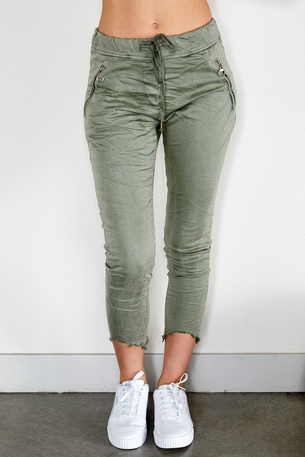 Venti6 Fringe Hem Crinkle Jogger