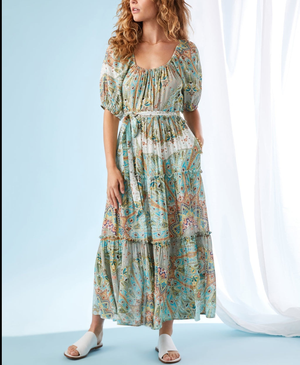 Fifteen Twenty Tiered Poof Sleeve Dress