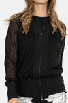 Eva Varro Boucle Lace Zipper Front Short Jacket