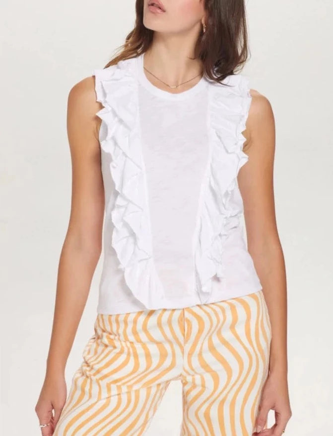 Goldie Ruffle Muscle Tank Top