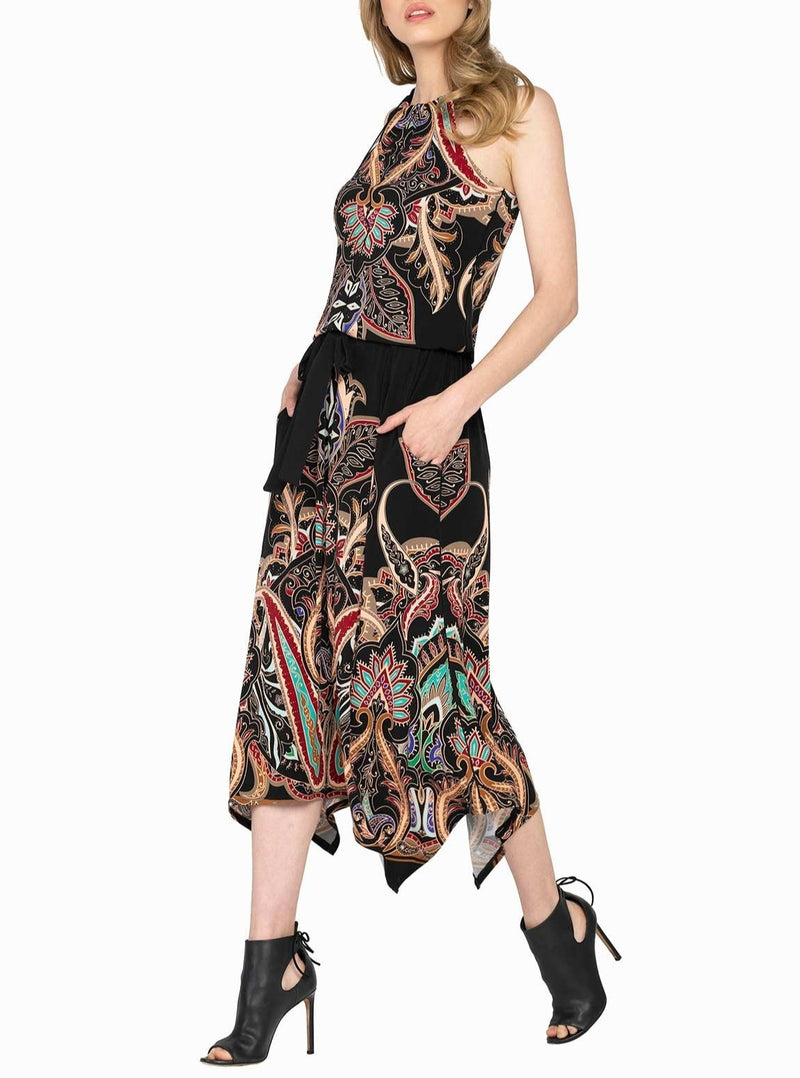 Eva Varro Necktie Long Dress w/Pockets