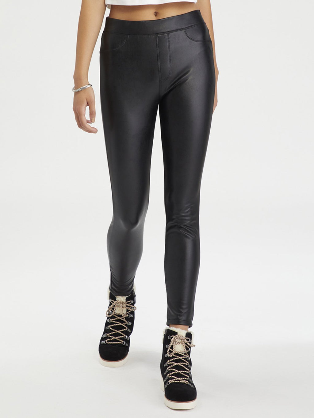 SPANX, Pants & Jumpsuits, Spanx Faux Leather Pebbled High Waisted Leggings  In Black 286r