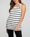 Chaser RPET Vintage jersey Double V Ruffle Muscle Tank