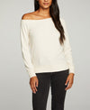 Chaser RPET Love Rib Off the Shoulder Raglan Pullover