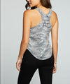 Chaser RPET Vintage Jersey Shirttail Ruffle Racer Back Tank