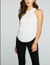 Chaser RPET Vintage Jersey Shirttail Ruffle Racer Back Tank