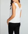 Chaser RPET Vintage jersey Double V Ruffle Muscle Tank