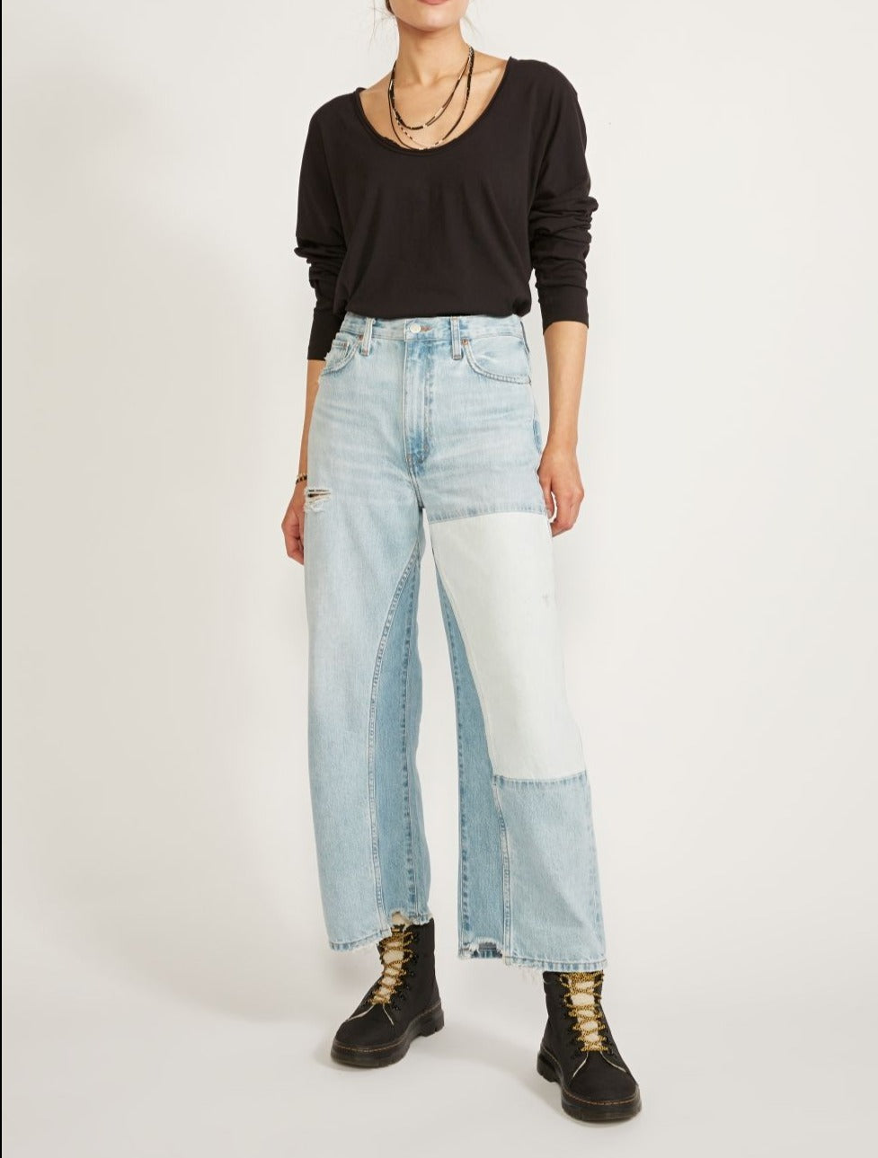 etica Devon Rework Wide Leg Denim Pant