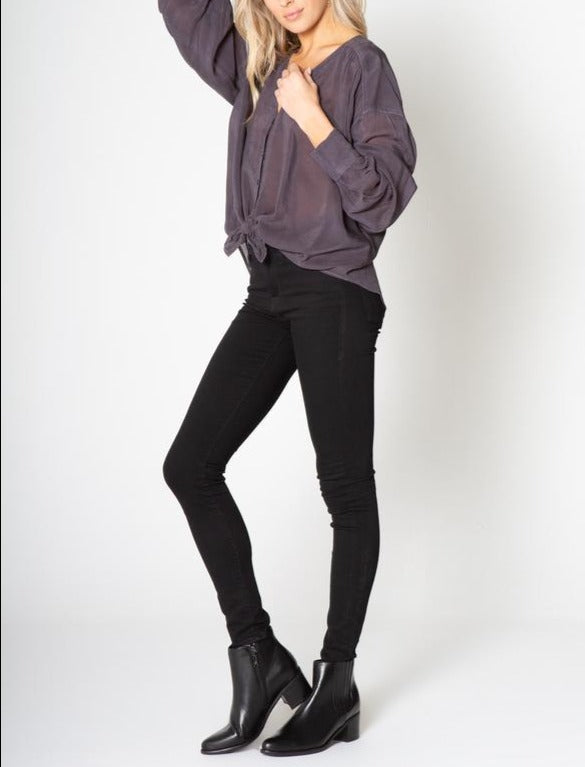 Maven West Silky Wash Cupro Long Sleeve Top