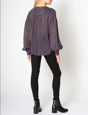 Maven West Silky Wash Cupro Long Sleeve Top